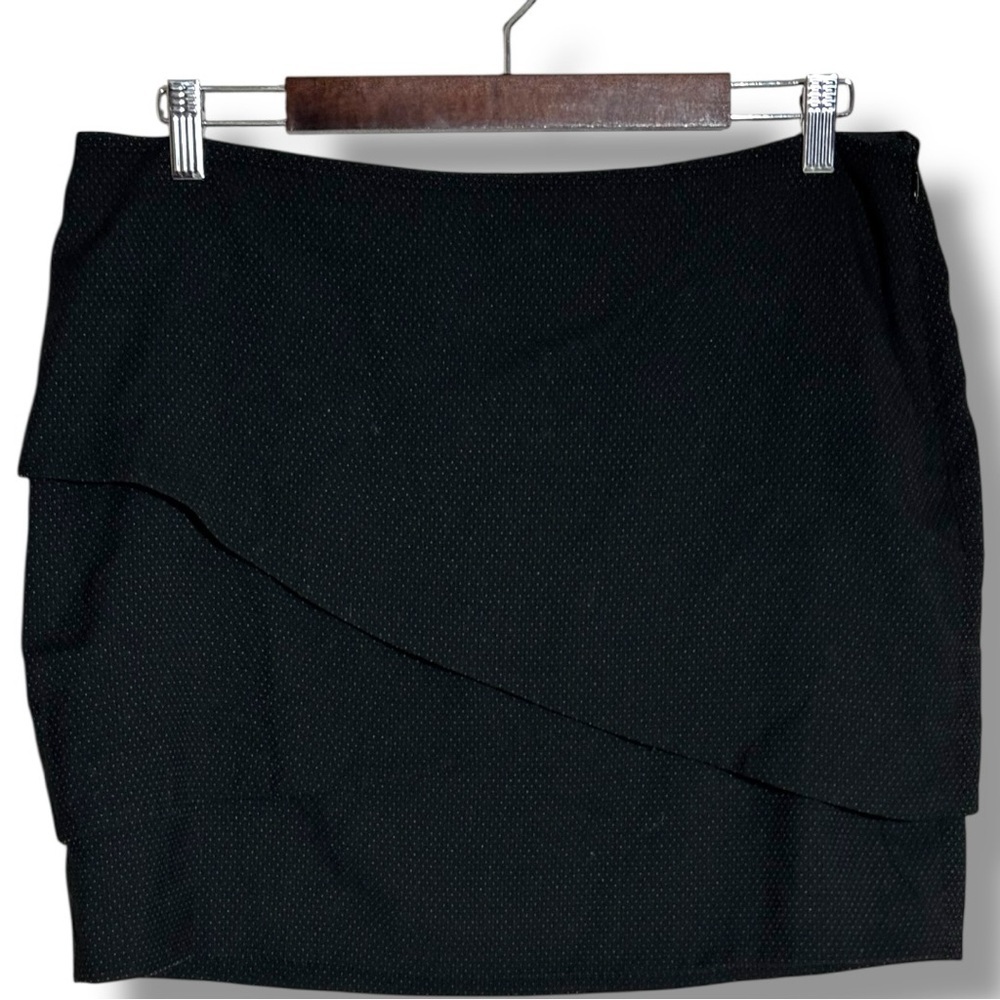 Forenza Womens 12 Classic Charcoal Overlapping Tiers Pencil Bodycon Mini Skirt - Picture 12 of 15